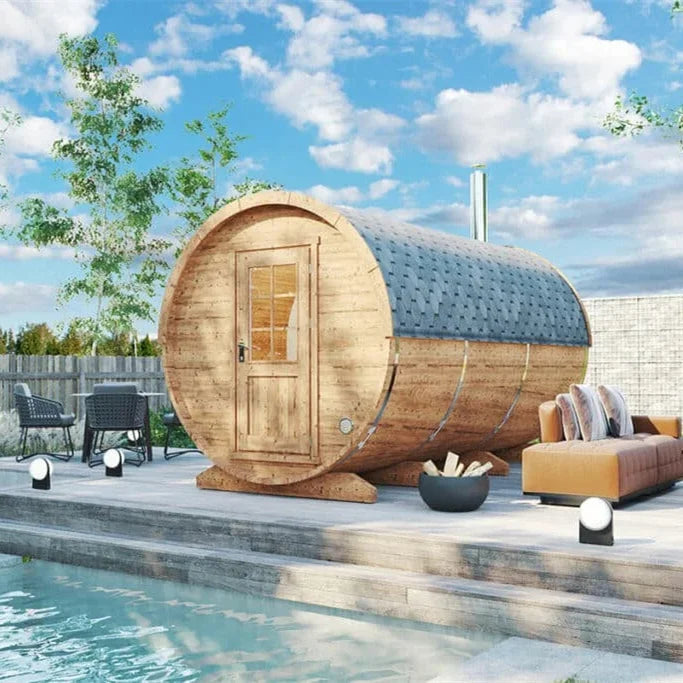 4 Person Outdoor Wood Barrel Sauna Room