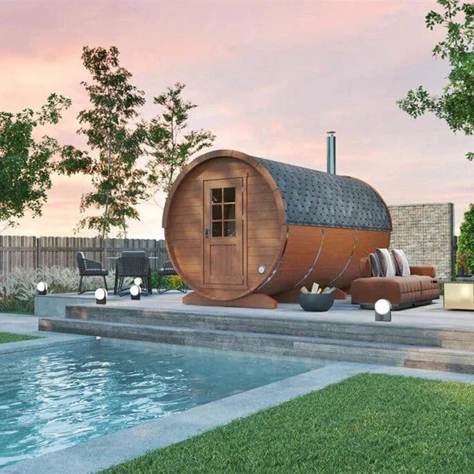 4 Person Outdoor Wood Barrel Sauna Room