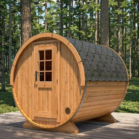 4 Person Outdoor Wood Barrel Sauna Room